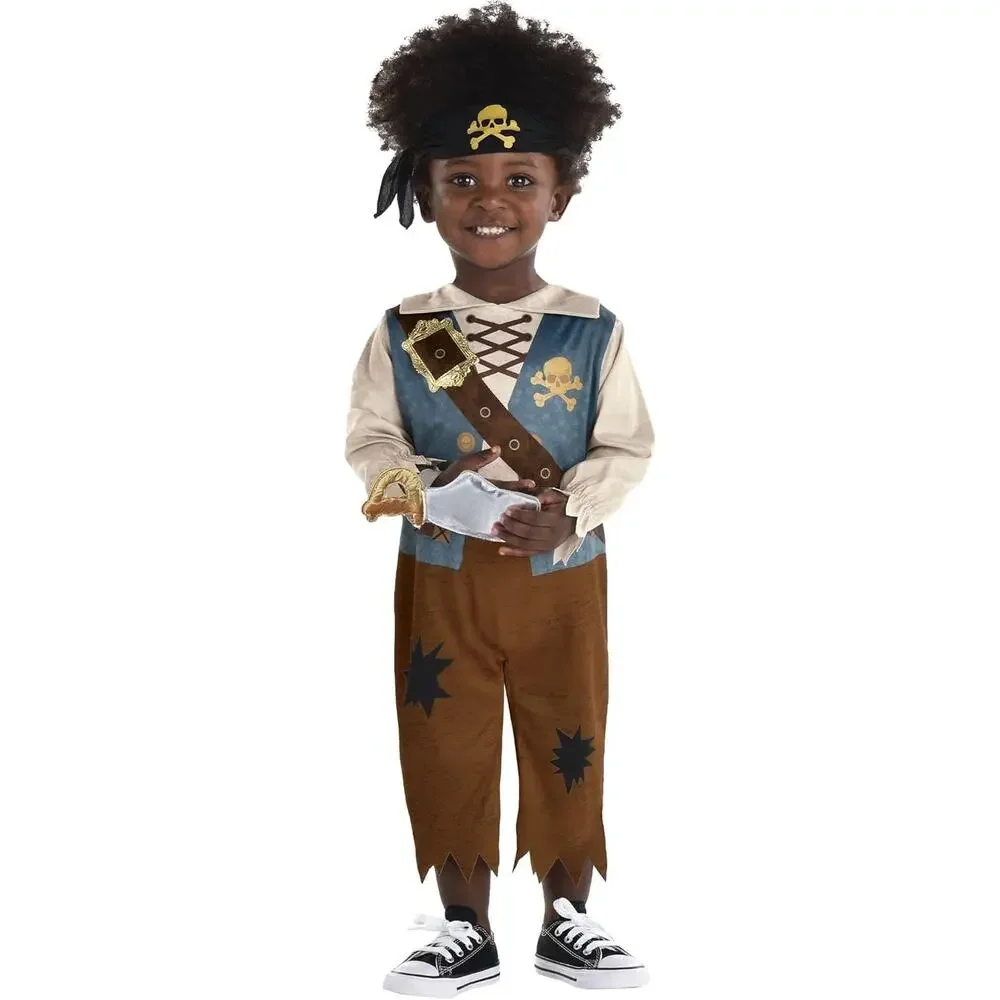 ShipWrecked Pirate 3pc Costume with Sword Infant 0-6 months New Halloween New